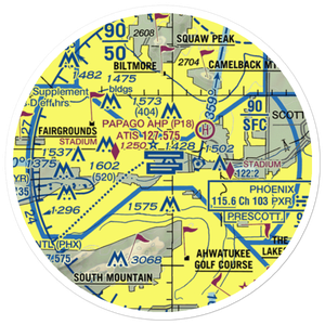 Phoenix Sky Harbor International Airport (PHX) VFR Sectional Sticker (20 mile)