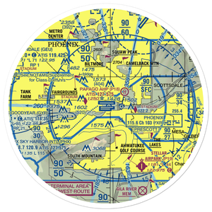 Phoenix Sky Harbor International Airport (PHX) VFR Sectional Sticker (30 mile)