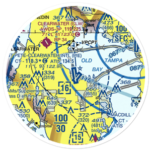 St Petersburg Clearwater International Airport (PIE) VFR Sectional Sticker (20 mile)