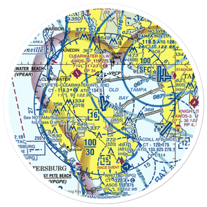 St Petersburg Clearwater International Airport (PIE) VFR Sectional Sticker (30 mile)