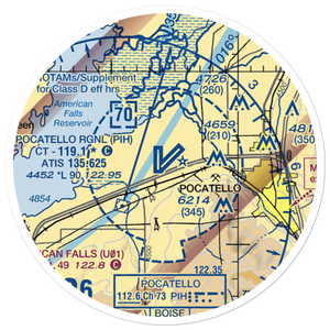 Pocatello Regional Airport (PIH) VFR Sectional Sticker (20 mile)