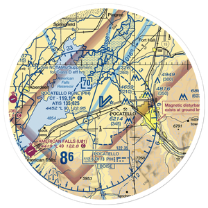 Pocatello Regional Airport (PIH) VFR Sectional Sticker (30 mile)