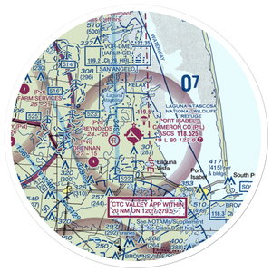 Port Isabel Cameron County Airport (PIL) VFR Sectional Sticker (30 mile)