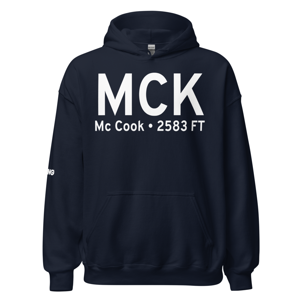 Mc Cook (KMCK) Airport Hoodie Sweatshirt 