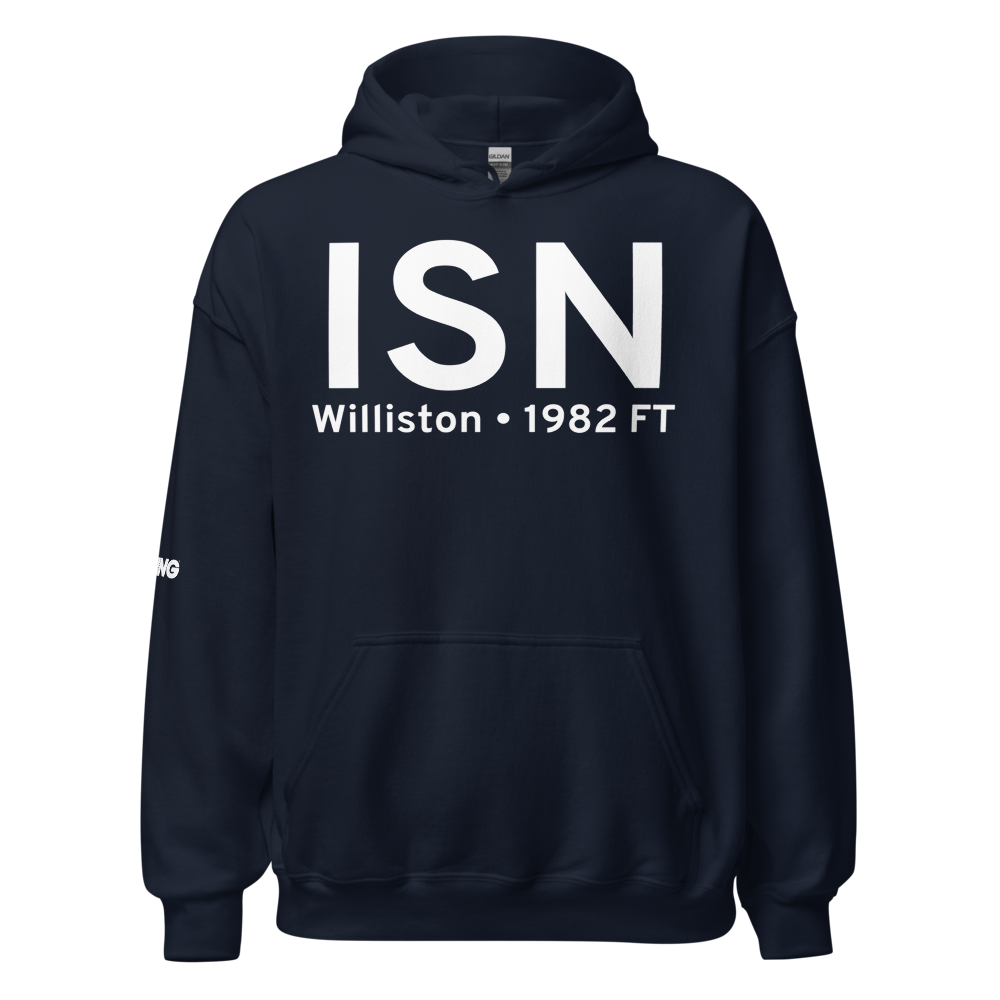 Williston (KISN) Airport Hoodie Sweatshirt 