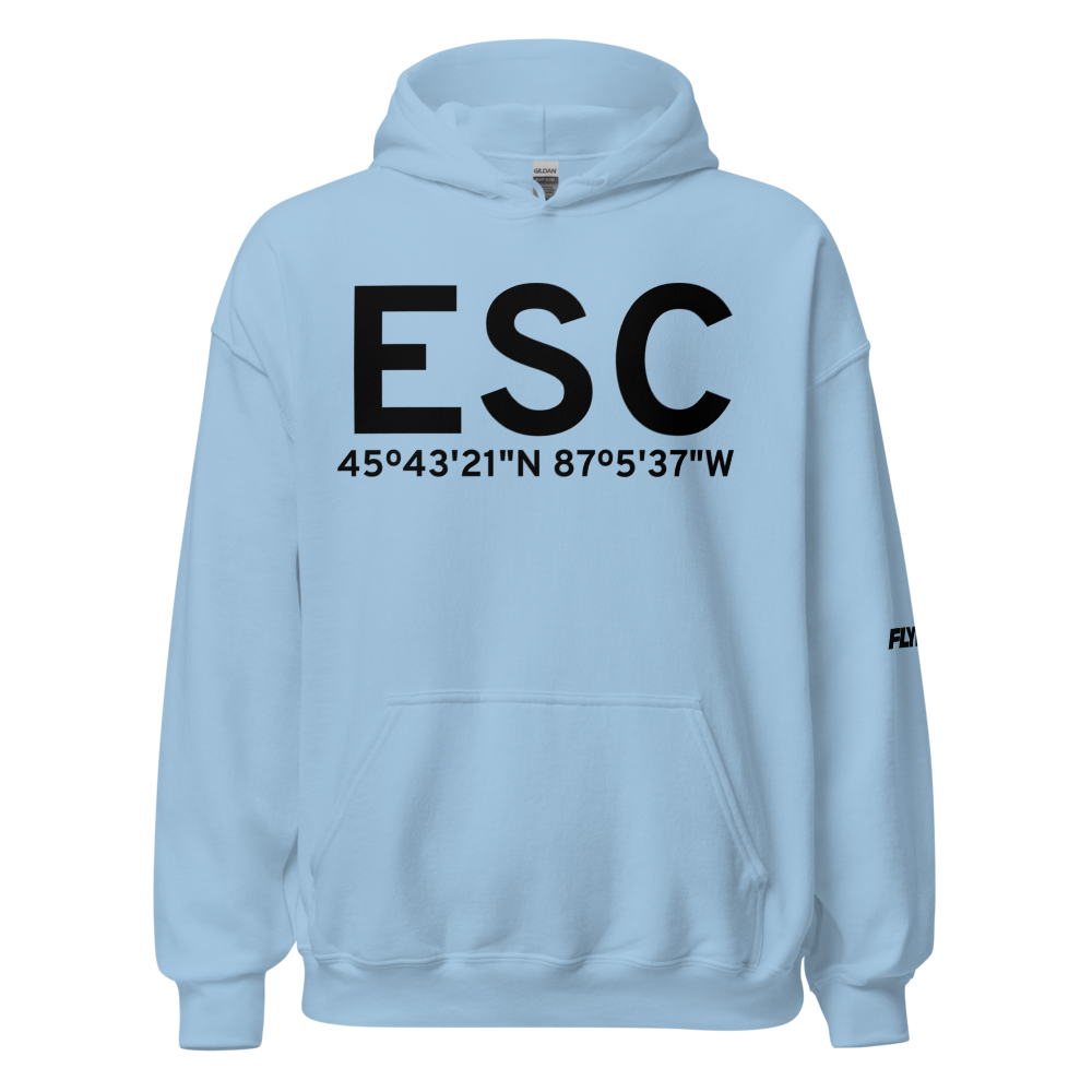 Escanaba (KESC) Airport Hoodie Sweatshirt 