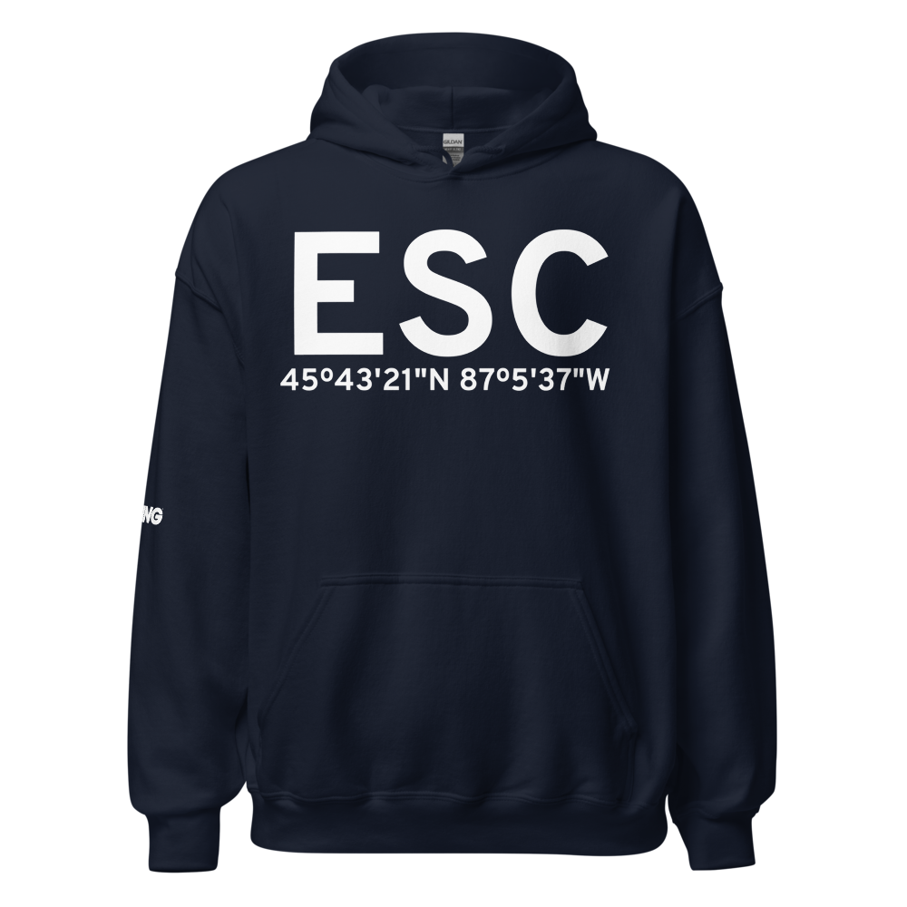 Escanaba (KESC) Airport Hoodie Sweatshirt 