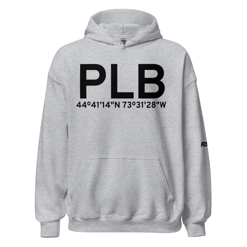 Plattsburgh (KPLB) Airport Hoodie Sweatshirt 