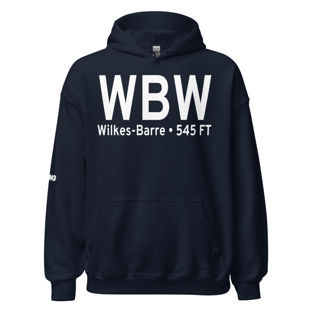 Wilkes-Barre (KWBW) Airport Hoodie Sweatshirt 