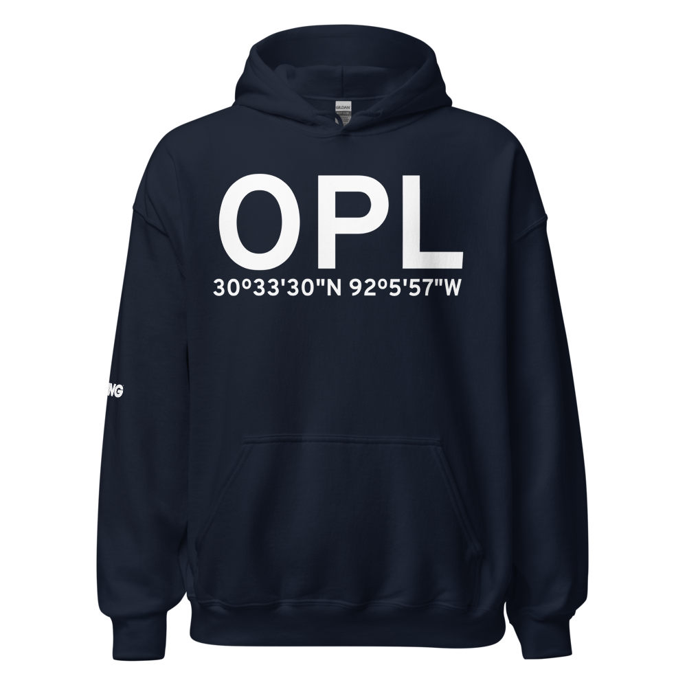 Opelousas (KOPL) Airport Hoodie Sweatshirt 