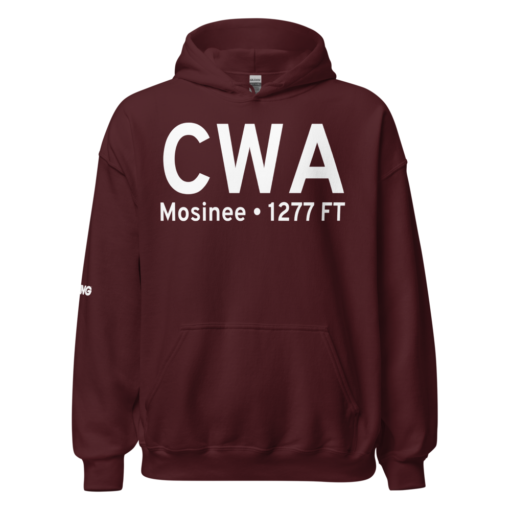 Mosinee (KCWA) Airport Hoodie Sweatshirt 