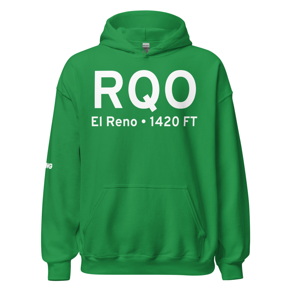 El Reno (KRQO) Airport Hoodie Sweatshirt 