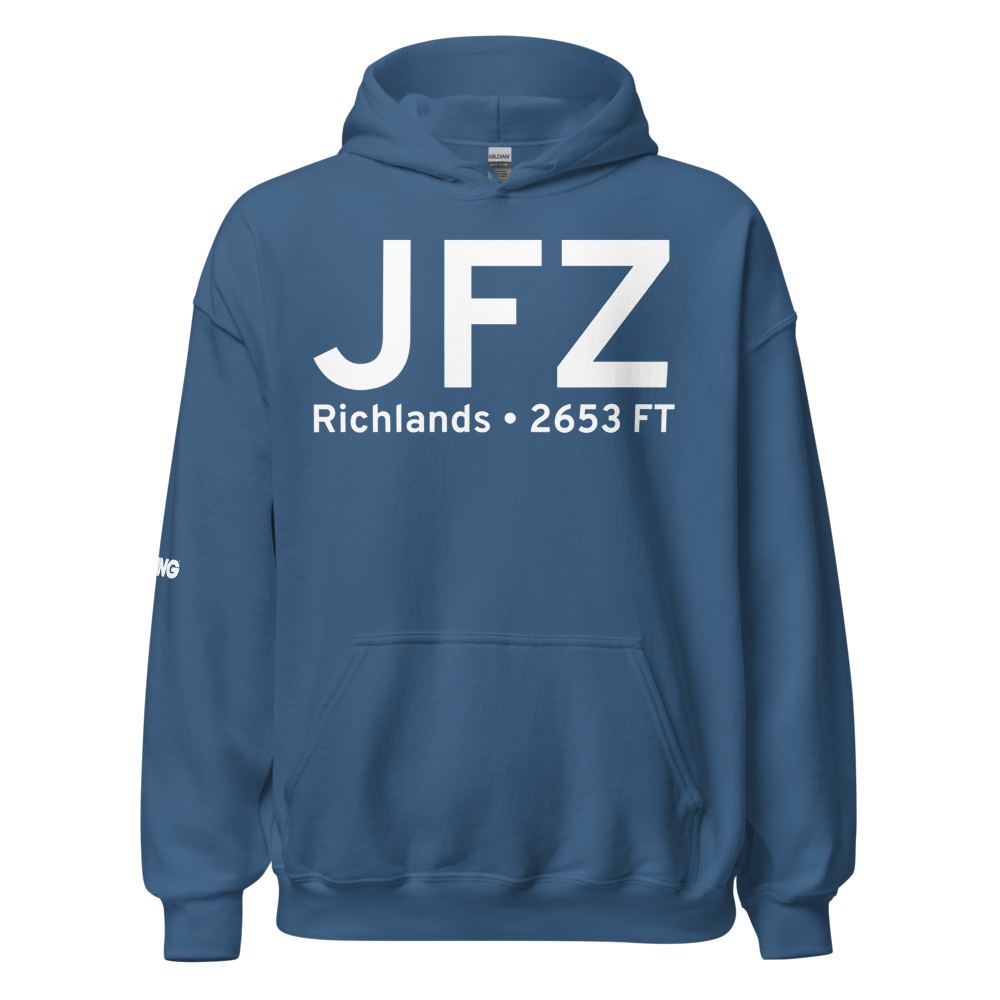 Richlands (KJFZ) Airport Hoodie Sweatshirt 