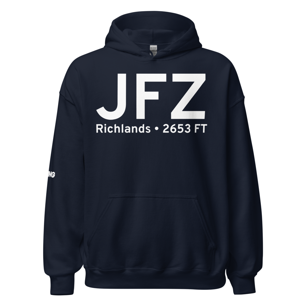 Richlands (KJFZ) Airport Hoodie Sweatshirt 