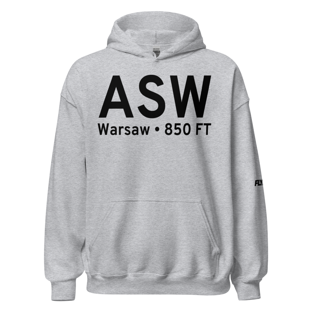 Warsaw (KASW) Airport Hoodie Sweatshirt 