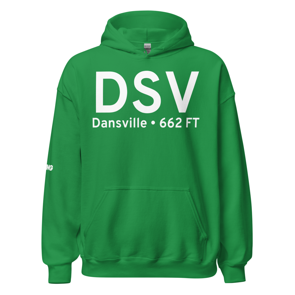 Dansville (KDSV) Airport Hoodie Sweatshirt 