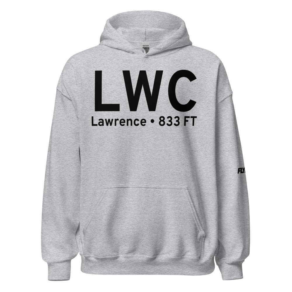 Lawrence (KLWC) Airport Hoodie Sweatshirt 