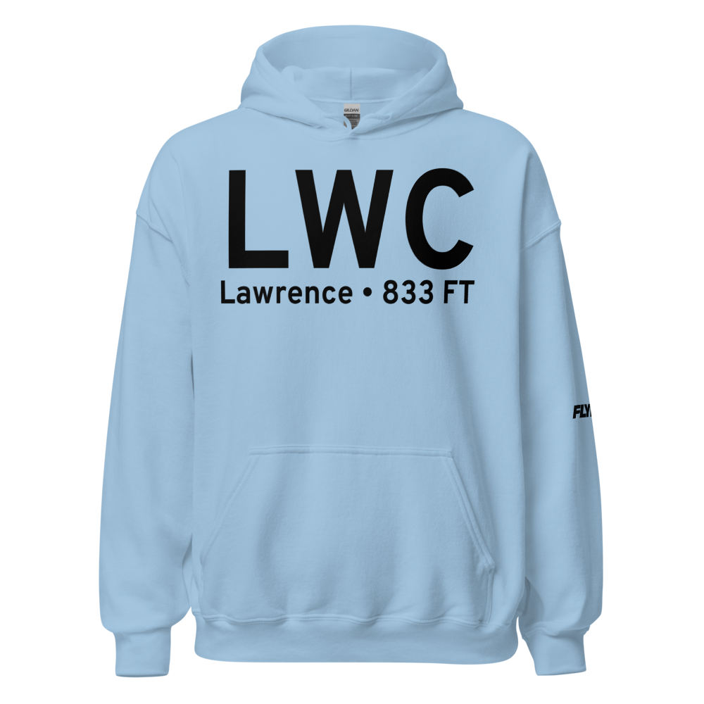 Lawrence (KLWC) Airport Hoodie Sweatshirt 