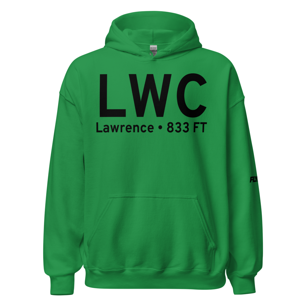 Lawrence (KLWC) Airport Hoodie Sweatshirt 