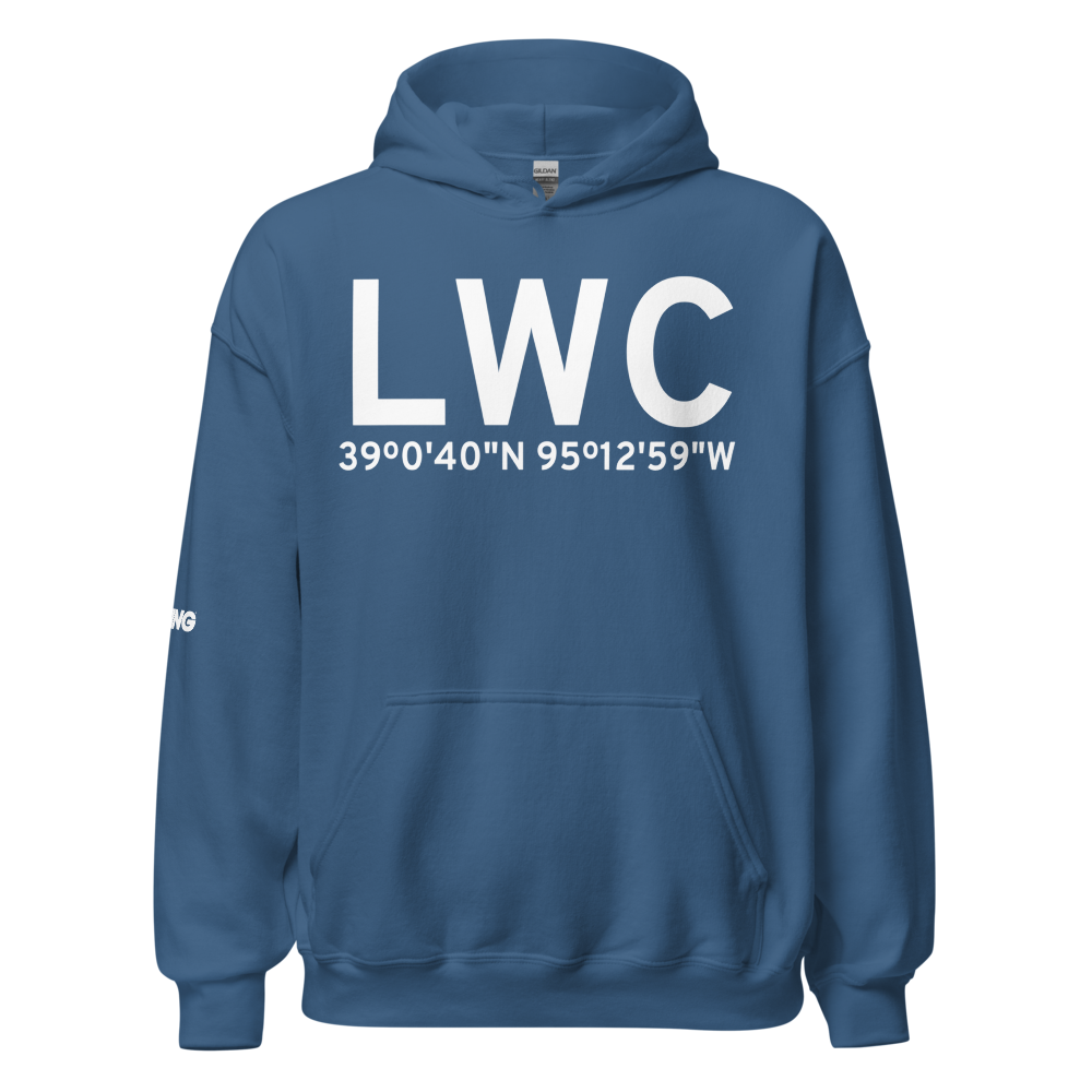 Lawrence (KLWC) Airport Hoodie Sweatshirt 