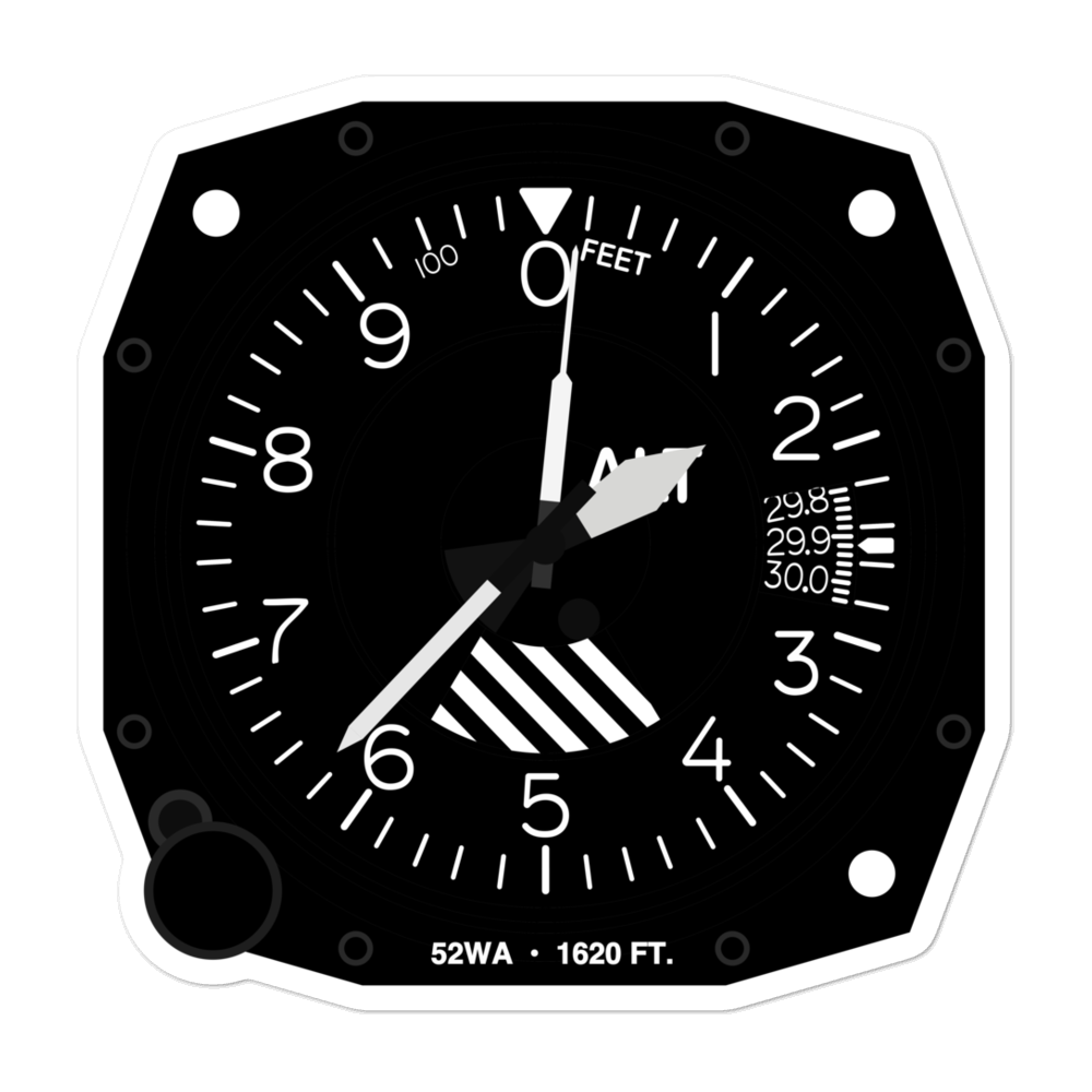 Honn Farm Airport (52WA) Altimeter Stickers 