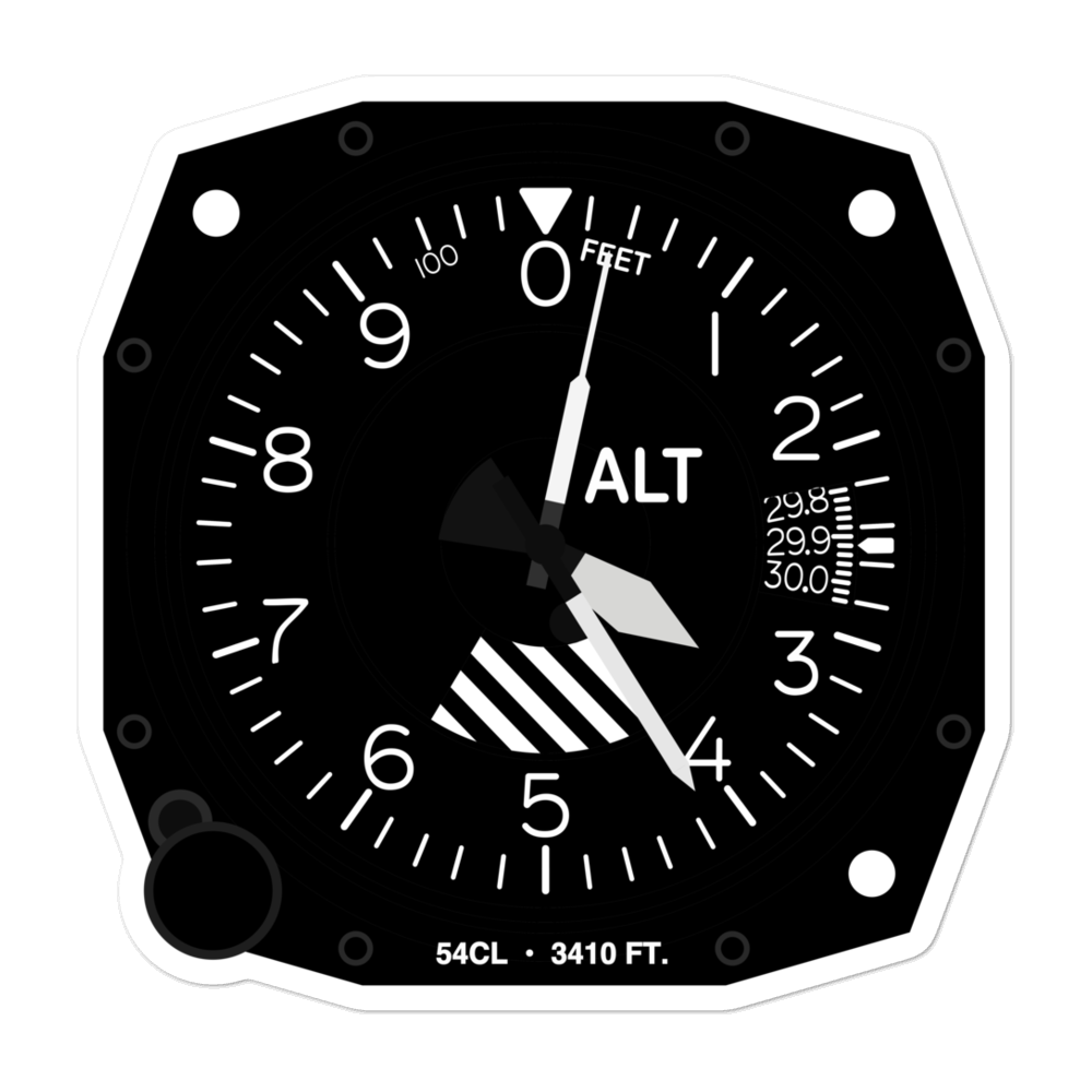 Lake Riverside Estates Airport (54CL) Altimeter Stickers 