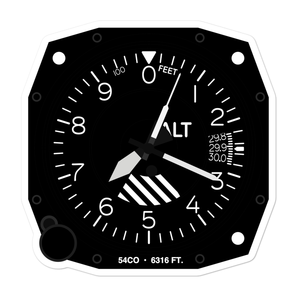 The Memorial Hospital Heliport (54CO) Altimeter Stickers 