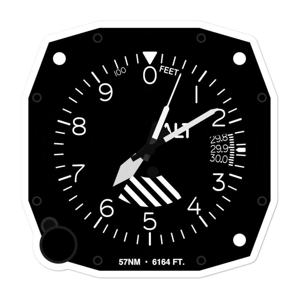Monte Prieto Ranch Airport (57NM) Altimeter Stickers 