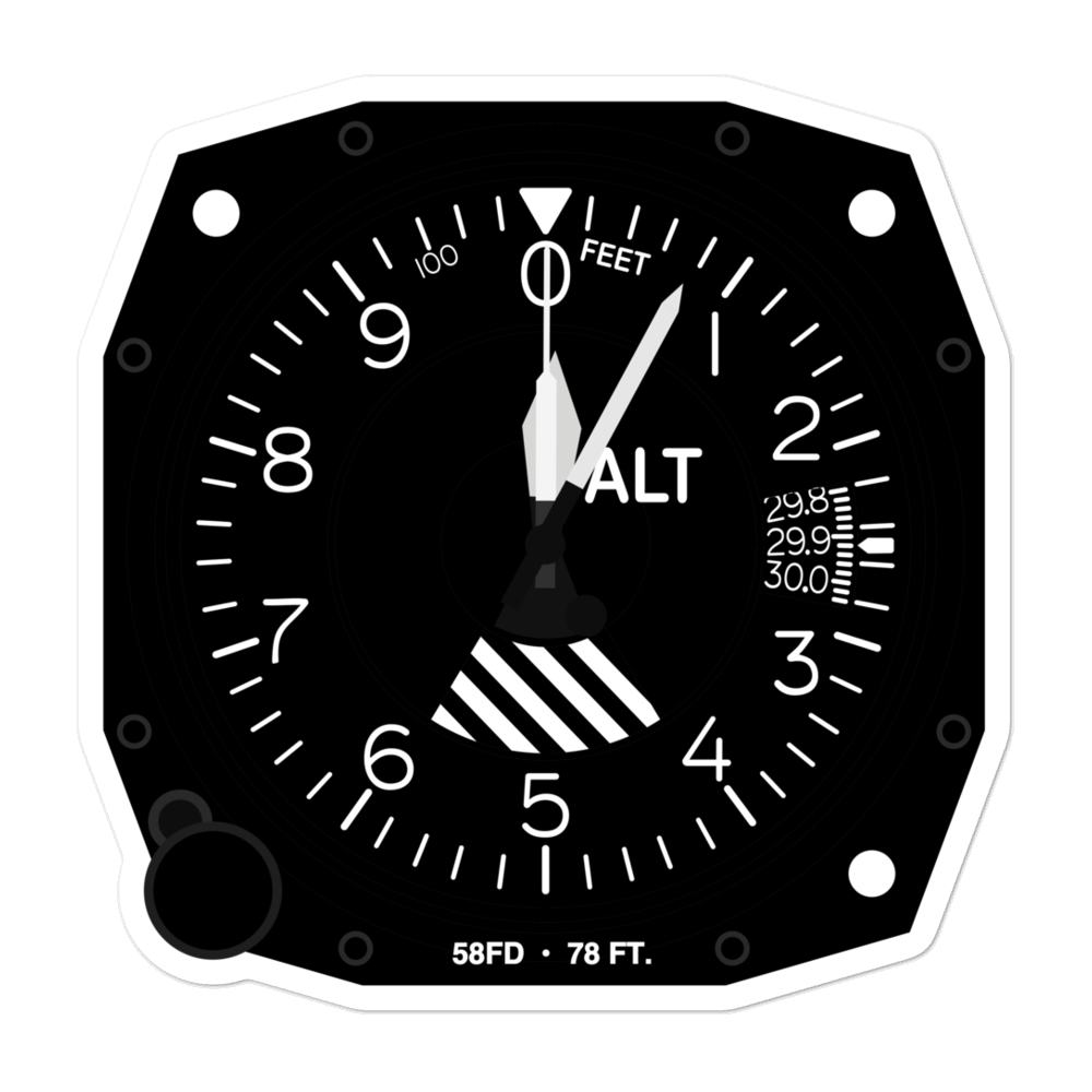 Southerly Airport (58FD) Altimeter Stickers 