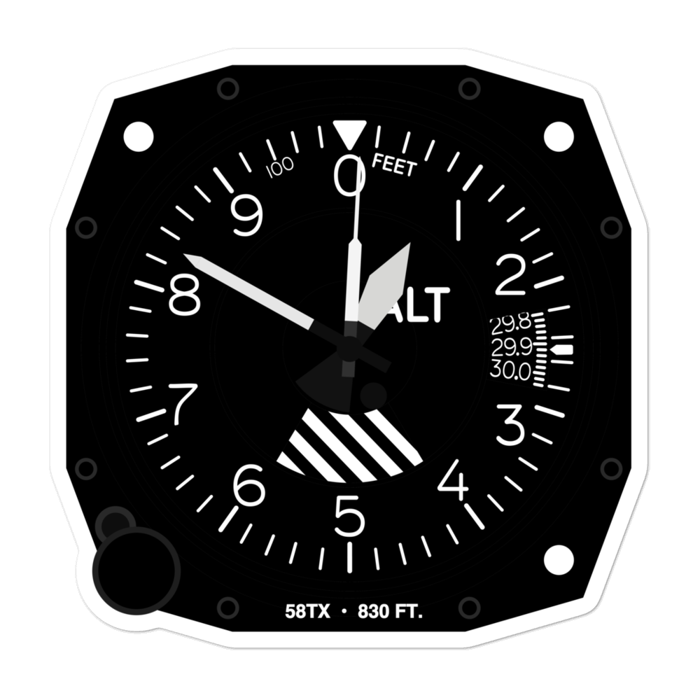 Tailspin Estates Airport (58TX) Altimeter Stickers 