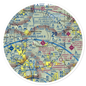 Zelienople Municipal Airport (PJC) VFR Sectional Sticker (30 mile)