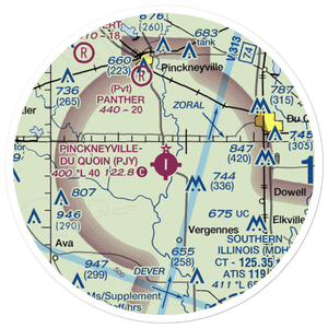 Pinckneyville Du Quoin Airport (PJY) VFR Sectional Sticker (20 mile)