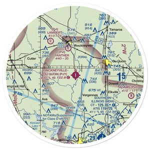 Pinckneyville Du Quoin Airport (PJY) VFR Sectional Sticker (30 mile)