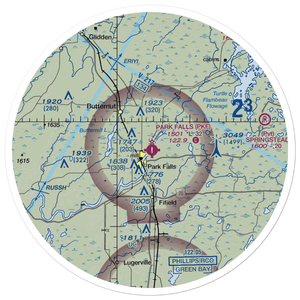 Park Falls Municipal Airport (PKF) VFR Sectional Sticker (30 mile)