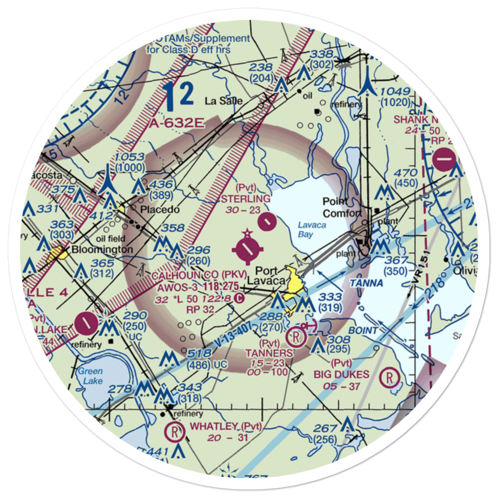 Calhoun County Airport (PKV) VFR Sectional Sticker (30 mile) 