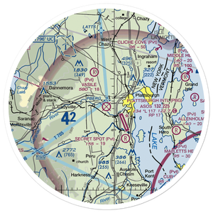 Clinton County Airport (PLB) VFR Sectional Sticker (30 mile)