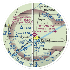 Portland Municipal Airport (PLD) VFR Sectional Sticker (20 mile)