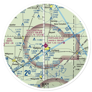 Portland Municipal Airport (PLD) VFR Sectional Sticker (30 mile)