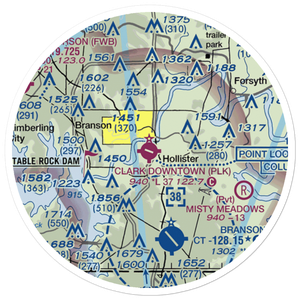 M. Graham Clark Downtown Airport (PLK) VFR Sectional Sticker (20 mile)