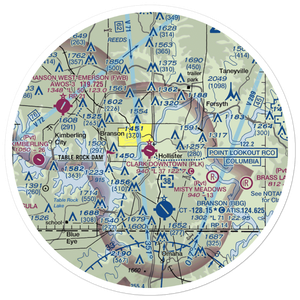 M. Graham Clark Downtown Airport (PLK) VFR Sectional Sticker (30 mile)