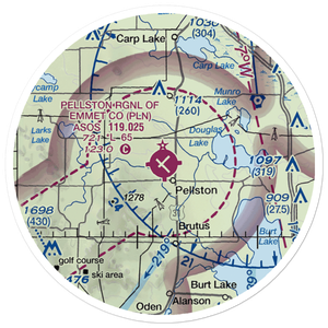 Pellston Regional Airport of Emmet County Airport (PLN) VFR Sectional Sticker (20 mile)