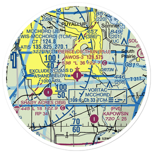 Pierce County-Thun Field (PLU) VFR Sectional Sticker (20 mile)