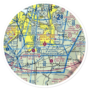 Pierce County-Thun Field (PLU) VFR Sectional Sticker (30 mile)