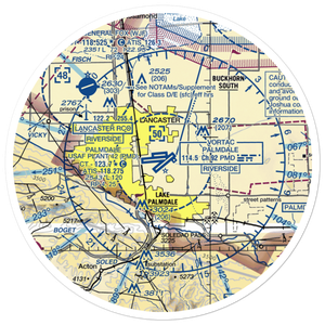 Palmdale Regional/USAF Plant 42 Airport (PMD) VFR Sectional Sticker (30 mile)