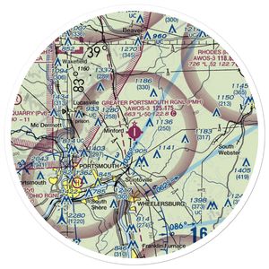Greater Portsmouth Regional Airport (PMH) VFR Sectional Sticker (30 mile)