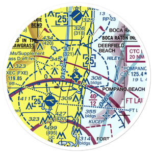 Pompano Beach Airpark (PMP) VFR Sectional Sticker (20 mile)