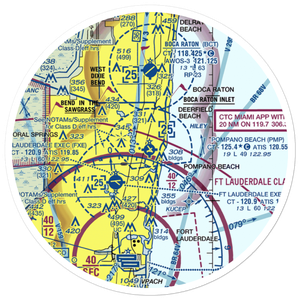 Pompano Beach Airpark (PMP) VFR Sectional Sticker (30 mile)