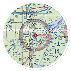 Panola County Airport (PMU) VFR Sectional Sticker (30 mile)