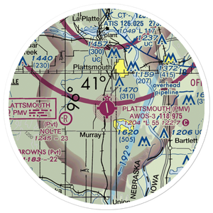 Plattsmouth Municipal Airport (PMV) VFR Sectional Sticker (20 mile)