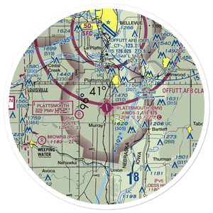 Plattsmouth Municipal Airport (PMV) VFR Sectional Sticker (30 mile)